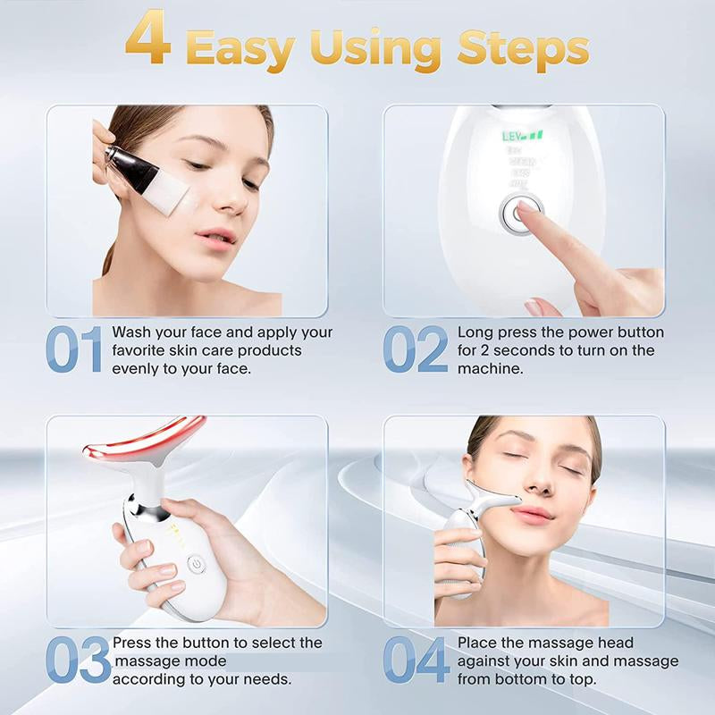 Neck Massager, Facial and Neck Massage Tool, Suitable for Facial, Neck, and Leg Massage, for Women and Men, Facial Beauty Instrument